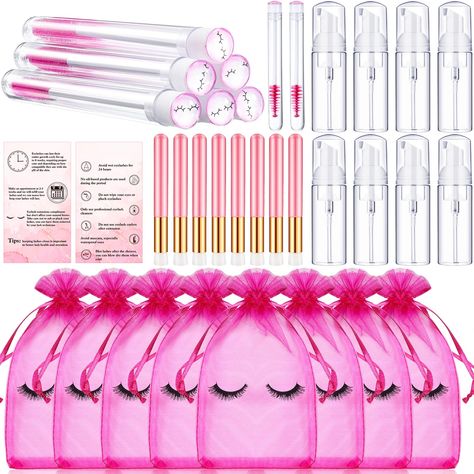 PRICES MAY VARY. Eyelash Aftercare Good Helper: you will receive 40 pieces eyelash makeup supplies, 8 pieces disposable mascara tube wands brushes, 8 pieces eyelash aftercare bags, 8 pieces empty foaming bottles, 8 pieces cleaning brushes and 8 pieces lash extension aftercare instructions cards, one set can comprehensively care for eyelashes; Suitable for travel and business trip, good for beginners to practice, makeup artist makeover or personal daily use Eyelash Aftercare Bags: the bag is abou Esthetician Office, Eyelash Aftercare, Lash Extensions Care, Lash Room Ideas, Eyelash Extensions Aftercare, Mary Kay Marketing, Lash Extension Supplies, Eyelash Technician, Eyelash Extension Supplies