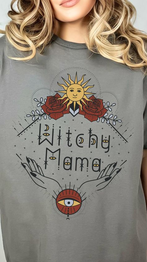 Witchy Mothers Day, Witchy Mom, Witchy Mama, Witchy Art, Evil Eye Design, Mothers Day T Shirts, Eye Design, Style T Shirt, T Shirt For Women