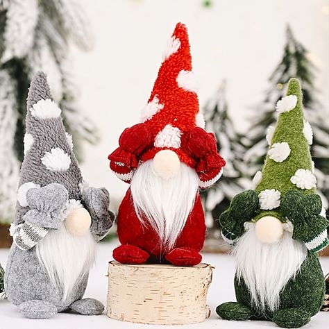 Stocking Stuffers for Kids Christmas Gnomes Plush Santa Doll Knitted Fabric Xmas Tree Hanging Ornaments Gonk Dwarf Elf Decoration Gifts New Year 2023 - US $6.49