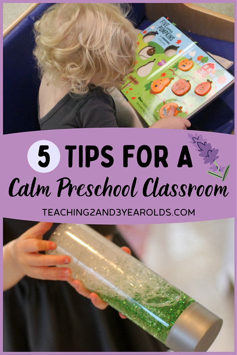 Toddlers and preschoolers have a lot of energy! Here are my favorite tips for teachers on how to create a calmer classroom. #toddlers #preschool #calm #quiet #classroom #tips #teachers #environment #behavior #teaching2and3yearolds Teaching 2s And 3s, Challenging Behaviors Preschool Early Childhood, Two Year Old Teacher Ideas, Preschool Teacher Tips And Tricks, Prek Teacher Tips, Preschool Hacks Teachers, Preschool Tips Teachers, Calming Preschool Classroom, Preschool Class Management Ideas