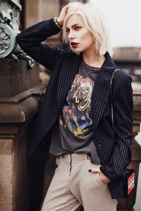 Iron Maiden Band, Classy Street Style, Pijamas Women, Look Grunge, Edgy Grunge, Fashion Edgy, Mens Fashion Edgy, Outfit Chic, Mens Fashion Smart