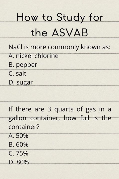 Here's a few sample questions from the ASVAB. If you need a refresher, we don't blame you. Check out our blog for practice tests and tips on how to ace the ASVAB so you can get the MOS you want! Asvab Study Need To Know, Asvab Study Guide Navy, Asvab Practice Test Questions., Asvab Study Guide Air Force, Asvab Study Guide, Marine Corps Bootcamp, Department Of Defense, Aptitude Test, How To Study