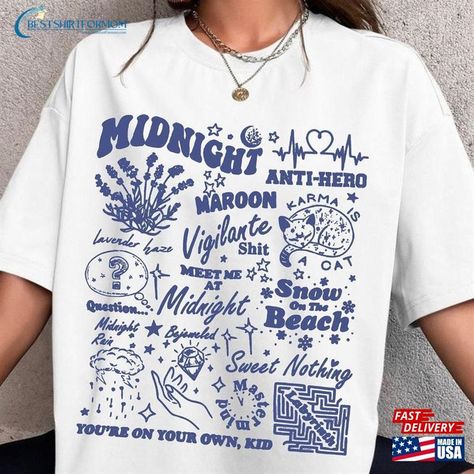 Taylor Swiftie Merch Meet Me At Midnight Shirt Swift Midnights Album Sweatshirt T-Shirt Check more at https://bestshirtformom.com/product/taylor-swiftie-merch-meet-me-at-midnight-shirt-swift-midnights-album-sweatshirt-t-shirt/ Midnights Taylor Swift, Swiftie Merch, Midnights Album, Midnights Taylor, Meet Me At Midnight, Cat Meeting, Sweet Nothings, At Midnight, Unisex T Shirt