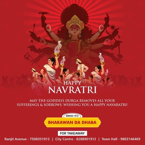 Wishing you a happy and prosperous Navratri, may this festival bring you happiness and success. Navratri Restaurant Post, Navratri Wishing Post, Navratri Creative Ideas, Navratri Social Media Post Creative, Navaratri Creative Ads, Happy Navratri Creative Post, Happy Navratri Creative Ads, Navratri Creative Post, Navratri Social Media Post