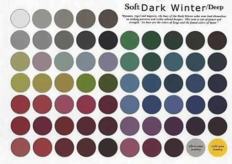 Deep Soft Winter Color Palettes, Deep Cool Soft Winter, Toasted Soft Winter Color Palette, Deep Winter Soft Palette, Smokey Soft Winter Color Palette, Toasted Winter Color Palette, Soft Toned Winter, Soft Cool Deep Color Palette, Soft Winter Color Palette Outfits