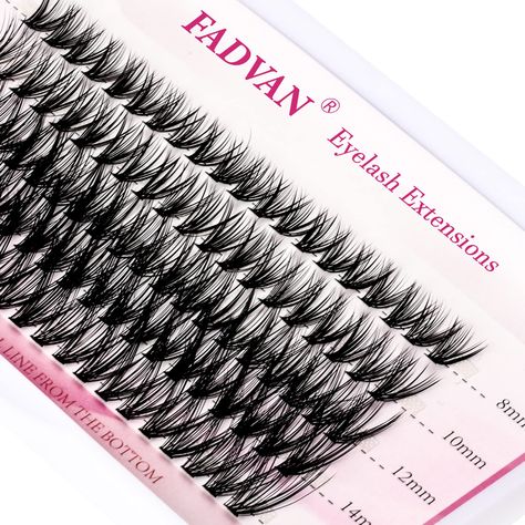 PRICES MAY VARY. 【New Upgraded Sharpening Technology】 FADVAN cluster lashes use special advanced sharpening technology to make individual lashes more realistic like your own lashes, as natural as lash extensions. Suitable for daily wear, can create a natural lash look, perfect for enhancing your eyes. 【High Quality and Reusable】 The cluster eyelash extensions are made of superior quality synthetic fiber material, can be reused many times with proper care. These lash clusters are light and comfor Fake Eyelashes Individual, Lash Individuals, Flared Lashes, Eyelashes Individual, Lash Strips, Fake Eye Lashes, Cluster Eyelashes, Charming Eyes, Cluster Lashes