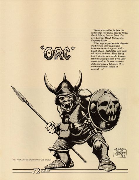 Orc warrior by Timothy Truman. Displacer Beast, Dungeons And Dragons Cartoon, Shadow Creatures, Monster Manual, Fantasy Things, Orc Warrior, Advanced Dungeons And Dragons, Fantasy Ideas, Dungeons And Dragons Art