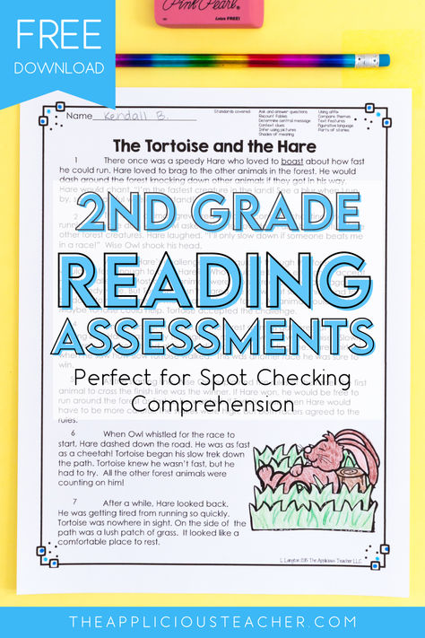 Looking for an easy way to spot-check your 2nd graders' reading comprehension? These reading assessments are standard-aligned and perfect for second grade! Second Grade Comprehension Passages Free, Second Grade Comprehension, Second Grade Reading Comprehension, Second Grade Reading, 2nd Grade Math Games, Reading Comprehension Test, Money Math Worksheets, 2nd Grade Reading Comprehension, Classroom Assessment