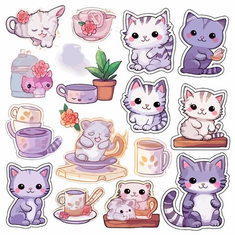 Cute Stickers Treasure Trove: Discover Hidden Gems of Cuteness | cute #stickers kawaii #food cute anime #stickers spy x family cute #stickers cute #stickers #brown Printable Stickers Cartoons, Aesthetic Pictures Stickers, Cute Aesthetic Stickers Printable, Cartoon Stickers Printable, Cute Printable Sticker Sheets, Cat Stickers Printable, Cartoon Kittens, Anna Clara, Sticker Mule