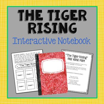 The Tiger Rising by Kate DiCamillo Interactive Notebook. This unit includes vocabulary terms, poetry, author biography research, themes, character traits, one-sentence chapter summaries, and note taking activities. All interactive pages have been designed with easy-to-cut and easy-to-fold edges for frustration-free creativity! Includes author biography, poetry, themes, and chapter summary activities. The Tiger Rising Activities, Poetry Themes, The Tiger Rising, Tiger Rising, Character Trait Anchor Chart, Summary Activities, Free Verse Poems, Kate Dicamillo, School 2021