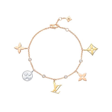 Idylle Blossom Charms Bracelet, 3 Golds And Diamonds - Jewellery & Timepieces | LOUIS VUITTON Louis Vuitton Bracelet, Louis Vuitton Jewelry, Charms Bracelet, Designer Fashion Jewelry, Celtic Jewelry, Fine Jewelry Designers, Fine Jewelry Collection, Bracelet Collection, Boutique Jewelry