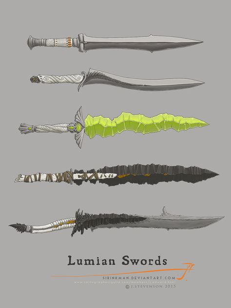 Lumian Swords [Color M] by SirInkman.deviantart.com on @DeviantArt Fantasy Blade, Cybernetic Arm, Elder Scrolls Art, Magical Items, Types Of Swords, Magic Items, Fantasy Props, Cool Swords, Art Competitions