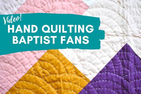 Learn to make baptist fans with this video tutorial! I'll walk you through how to make a baptist fan template for hand quilting. #handquilting #quilting Baptist Fan Quilting, Hand Binding, Fan Template, Hand Quilting Designs, Quilting Methods, Quilting Math, Hand Quilting Patterns, Walking Foot Quilting, Vintage Quilts Patterns