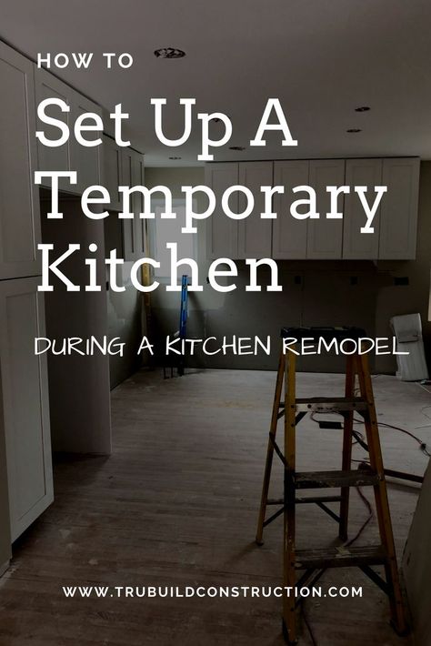 How to set up a temporary kitchen during a kitchen remodel- Our top 3 tips to make your kitchen remodel a breeze! #remodel #remodeltips #kitchenremodel #temporarykitchen Temporary Kitchen, Spending Plan, Home Improvement Loans, Beautiful Kitchen Designs, Bedroom Remodel, Décor Diy, Kitchen Remodel Idea, How To Set Up, Diy Home Improvement