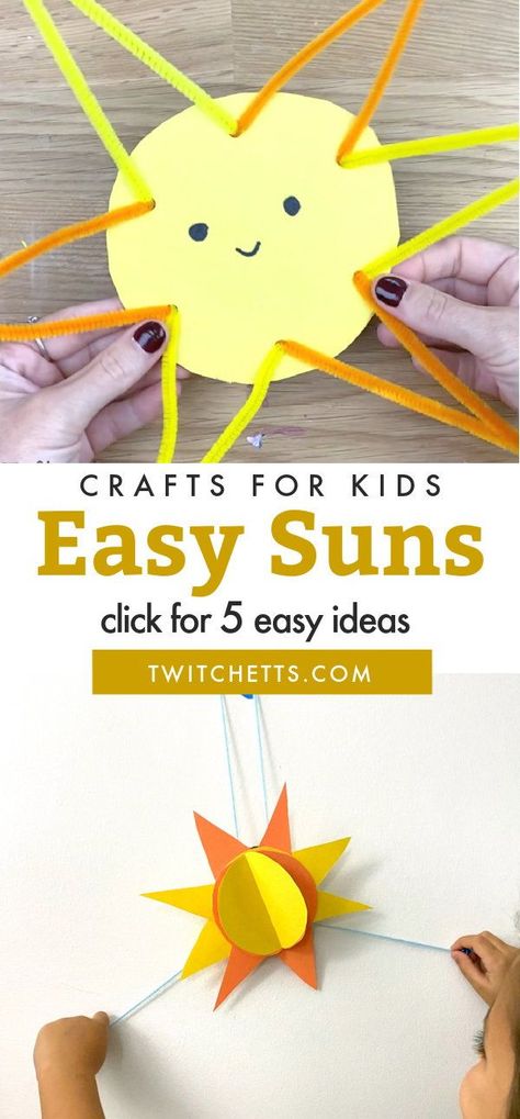 These sun crafts for kids are perfect for preschoolers and kindergarteners. Create them during your craft time, turn them into a summer station, use them as fun morning work, or create them at home. #sun #preschool #craftsforkids #twitchetts Sun Stands Still Bible Craft, Fun In The Sun Crafts, Sun Preschool Activities, Preschool Sun Crafts, Sun Crafts For Preschoolers, Sun Crafts For Kids, Fun Morning Work, Sun Craft, Starfish Craft