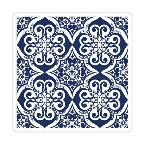 Decorate laptops, Hydro Flasks, cars and more with removable kiss-cut, vinyl decal stickers. Glossy, matte, and transparent options in various sizes. Super durable and water-resistant. A classic print featuring navy blue Moroccan tile pattern. Blue Tile Floor, Navy Blue Tile, Blue Moroccan Tile, Blue And White Tile, Spanish Pattern, Blue Bathroom Tile, Moroccan Tiles Pattern, Style Tiles, Pattern Tile