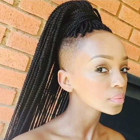 Box Braids Shaved Sides, Braids With Shaved Sides, Poetic Justice Braids, Shaved Side Hairstyles, Blonde Box Braids, Crochet Box Braids, Mohawks, Long Box Braids, Side Hairstyles