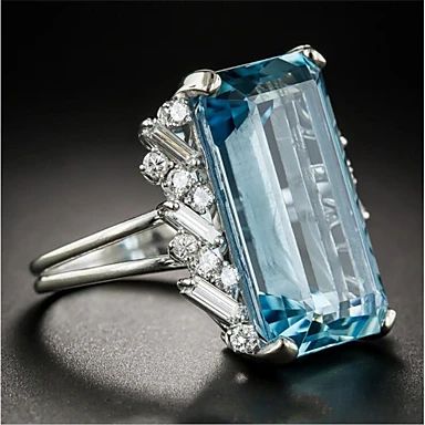 Shopping Cart | LightInTheBox Emerald Cut Rings, Daily Jewelry, Zircon Jewelry, Aquamarine Ring, Diamond Cocktail Rings, Mens Ring, Aquamarine Rings, Sapphire Gemstone, 925 Jewelry