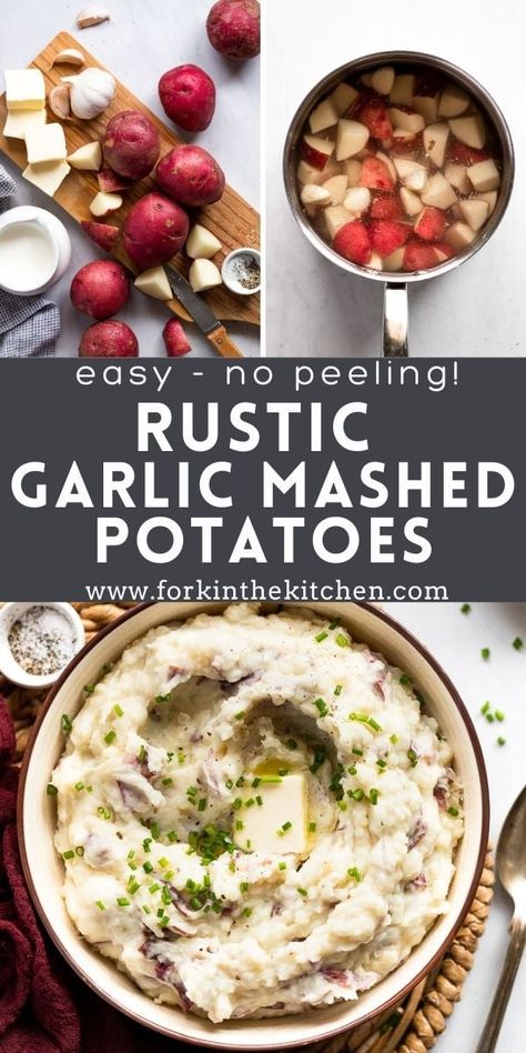 Mashed Potatoes With Skin, Garlic Red Mashed Potatoes, Red Skin Mashed Potatoes, Mashed Red Potatoes, Garlic Mashed Potatoes Recipe, Red Potato Recipes, Stay At Home Chef, Potato Recipes Side Dishes, Mashed Potato Recipes