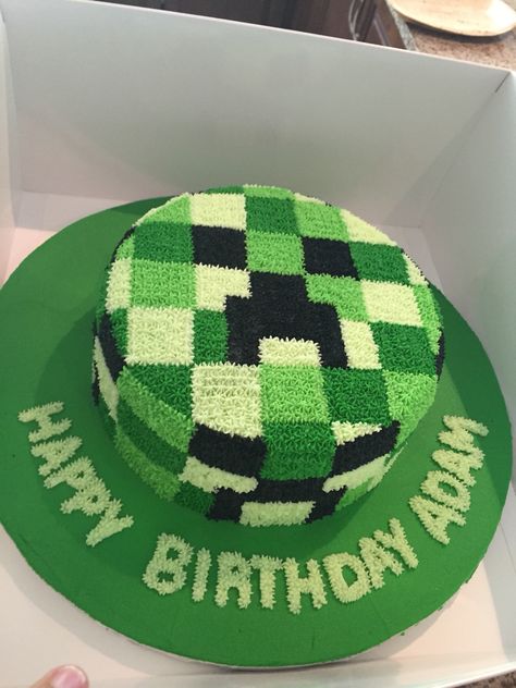 Simple Minecraft Cake, Pastel Minecraft, Minecraft Cakes, Diy Minecraft Birthday Party, Minecraft Cookies, Beach Birthday Cake, Minecraft Cupcakes, Minecraft Birthday Cake