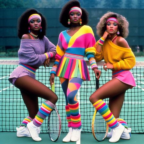 In Living Color Fashion 90s, Theme Outfits For Groups, 80s Aerobics Aesthetic, 80s Fitness Outfit, 80s Workout Aesthetic, Diy 80s Outfit Woman, Workout Aesthetic Black Women, 80s Afro, Aerobics Outfit