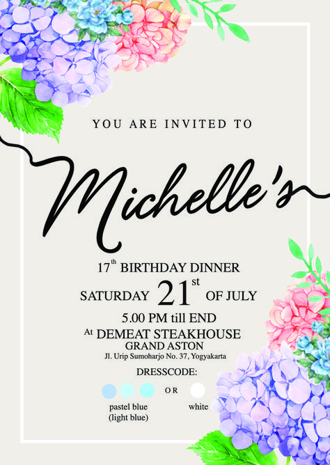 Sweet 17 Birthday Invitation Card, Sweet 17 Invitation Card, Undangan Sweet 17, 17th Birthday Invitations, Seventeen Birthday, 17th Birthday Party Ideas, 17. Geburtstag, 18th Party, Seventeenth Birthday