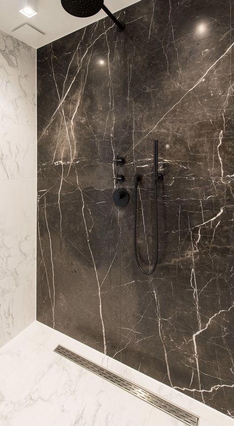 Grey Bathrooms Designs, Home Spa Room, Porcelain Tile Bathroom, Modern Bathroom Remodel, Marble Showers, Bathroom Inspiration Modern, Living Room Design Inspiration, Bathroom Design Inspiration, Bathroom Redo