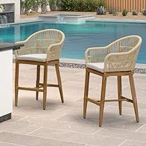 Bar En Plein Air, Rattan Bar Stools, Outdoor Patio Bar, Patio Bar Stools, Bar Patio, Bar Stools With Backs, Bar Stool Chairs, Stools With Backs, Outdoor Stools