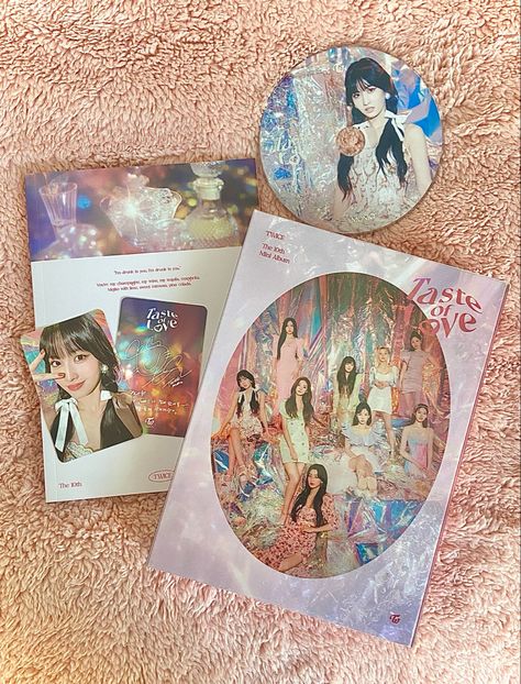 twice album cute pink taste of love momo hirai kpop aesthetic Kpop Albums Twice, Twice Album Aesthetic, Kpop Album Aesthetic, Kpop Unboxing, Album Twice, Twice Merch, Twice More & More, Taste Of Love, Momo Hirai