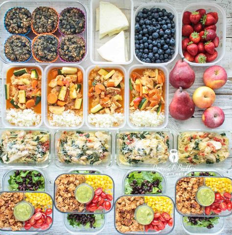 Healthy New Year: 2020 Meal Prep Round-Up - Peanut Butter and Fitness Soup Jar Meal Prep, Meal Prep Images, Meal Prep Variety, 3 Compartment Meal Prep Ideas, Component Meal Prep, Ground Turkey Taco Salad, Turkey Taco Salad, Healthy Weekly Meal Plan, Ground Turkey Tacos