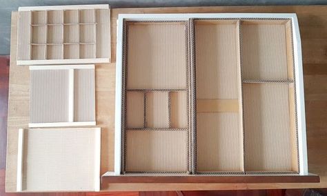 DIY Desk Drawer Organizer With Sliding Trays From Cardboard Box ! | Hometalk Pinterest Office, Diy Desk Organization, Diy Crafts Desk, Office Desk Organization, Desk Drawer Organizer, Desk Organizer Tray, Upcycle Storage, Organizer Desk, Desk Organization Diy