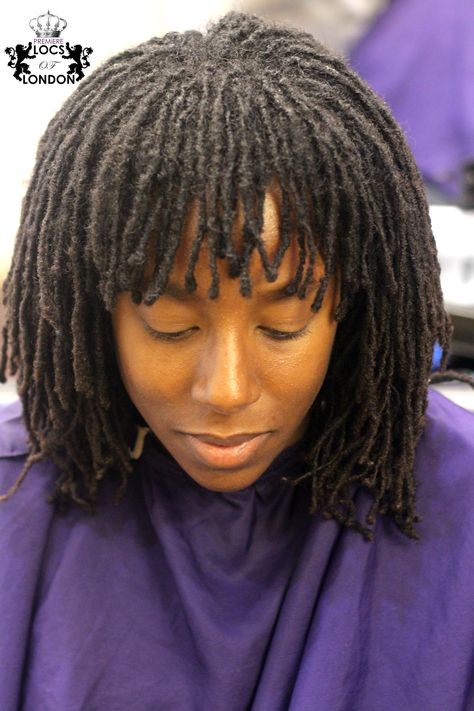 Micro Loc Fringe Microlocs With Bangs, Micro Locs Men, Micro Locs With Bangs, Locs W Bangs, Loc Bob On Micro Locs, Micro Locs Interlocking, Loc Styles For Men, Micro Locs, Kids Styles