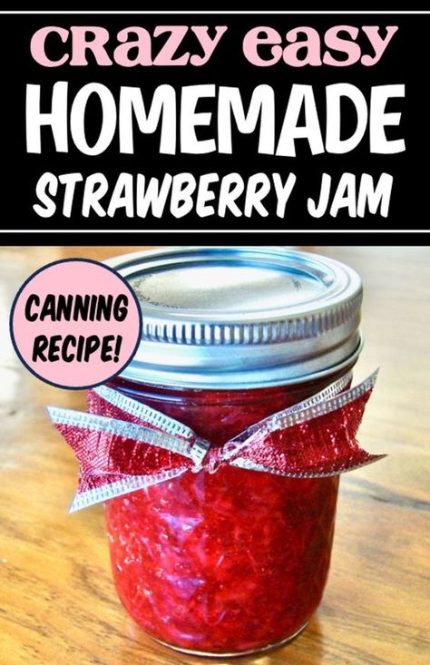 This Homemade Strawberry Jam canning recipe is so easy to make! Whether you're new to preserving and canning recipes, or are a seasoned pro, these easy step-by-step instructions will show you how to make the BEST homemade strawberry jam you've ever made! These make cute mason jar gifts, too! Here's what you need to do... Homemade Jam Canning, Strawberry Jam Recipe Canning, Canning Berries, Strawberry Jam Recipes, Canning Strawberry Jam, Strawberry Canning, Canning Strawberries, Easy Strawberry Jam Recipe, Canning Jelly