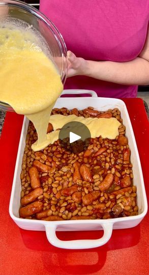 Hot Dogs And Beans, Cornbread Dinner, Easy One Pan Dinner, Cocktail Wieners, Cocktail Weenies, Main Entree Recipes, Beans And Cornbread, Lil Smokies, Facebook Recipes