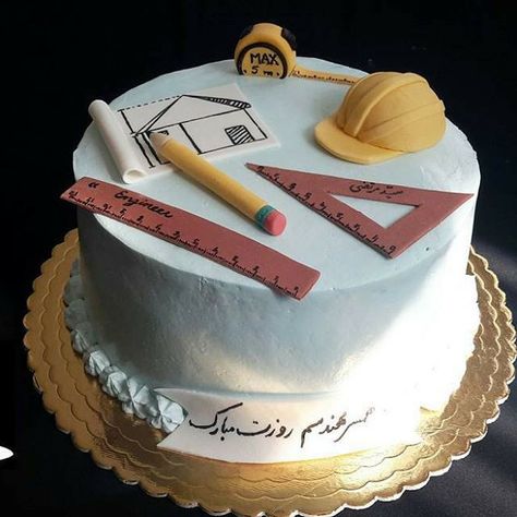 Civil Engineering Cake Ideas, Architecture Cake, Boy Cakes, Fondant Cake Designs, Birthday 10, Cake Logo Design, Cake Logo, Engagement Cakes, Baby Birthday Cakes