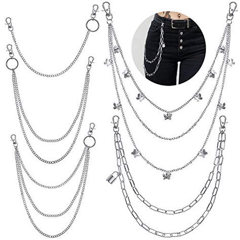 Jeans Chains, Jeans With Chains, Chain Butterfly, Jeans Chain, Pocket Chain, Pant Chains, Hip Hop Pants, Chain Belts, Pocket Watch Chain