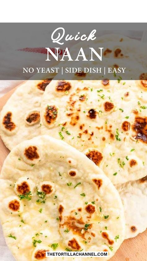 Easy Naan Recipe Garlic Naan Recipe No Yeast, Garlic Naan Bread Recipe Easy, No Yeast Naan Bread, Yeast Naan Bread, Quick Naan Bread Recipe, Naan Bread Recipe No Yeast, Quick Naan, Naan Bread Recipe Easy, No Yeast Naan