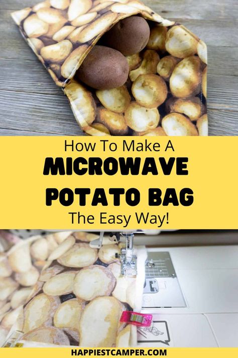 Baked Potato Bags For Microwave, Potato Bags For Microwave Pattern, Potato Bags For Microwave, Potato Bag Pattern, Potato Microwave, Potato Bags, Microwave Cozy, Microwave Potato Bag, Baked Potato Microwave