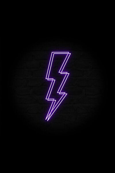 An epic retrowave neon lightning bolt that gives an awesome vibe of vaporwave goodness. This electrifying design is featured with a purple color. Purple Lighting Aesthetic, Sb Fnaf, Neon Lightning Bolt, Mare Barrow, Lightning Bolt Tattoo, Lightning Bolt Logo, Neon Icons, Bolt Tattoo, Purple Lightning