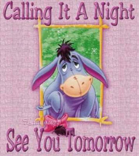 Goodnight Eeyore Eeyore Quotes, Eeyore Pictures, Winnie The Pooh Pictures, Winnie The Pooh Quotes, Slaap Lekker, Winnie The Pooh Friends, A Donkey, Pooh Quotes, Good Night Blessings