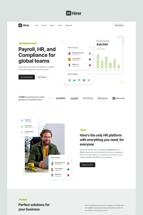 Hirer Template Employee Website Design, Recruitment Website Design, Employee Recruitment, Recruitment Process, Talent Acquisition, Web Ui Design, App Design Inspiration, Graphic Tshirt Design, Website Designs