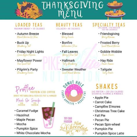 Herbalife Nutrition Club Menu Board Ideas, Thanksgiving Herbalife Tea Recipes, Thanksgiving Loaded Teas Herbalife, Herbalife Menu Board Ideas, November Loaded Teas, Thanksgiving Loaded Tea, November Herbalife Teas, Loaded Tea Herbalife, Fall Loaded Teas Herbalife