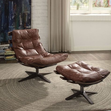 Tufted Leather Chair, Armless Lounge Chair, Lounge Chair Ottoman, Swivel Lounge Chair, Chair And Ottoman Set, Tufted Leather, Chair Ottoman, Swivel Accent Chair, Leather Lounge Chair