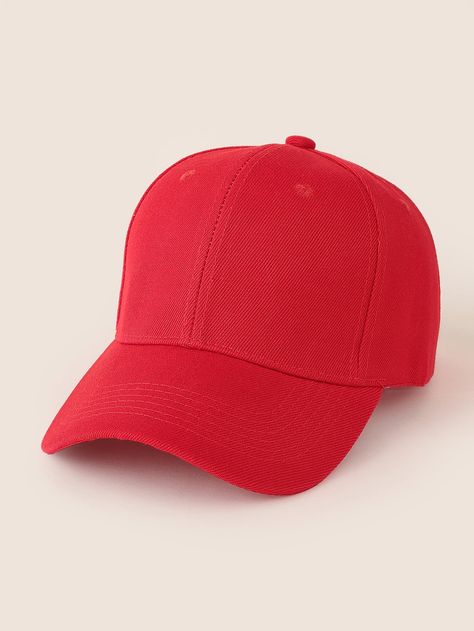 Solid Baseball Cap Red Cap Aesthetic, Word Costumes, Mario Costumes, Red Baseball Cap, Tweedle Dum, Trendy Caps, Red Clothes, Plain Baseball Caps, Plain Caps