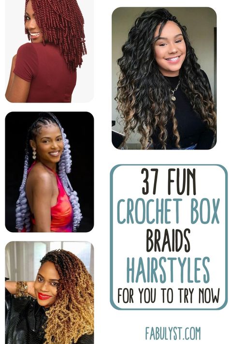 Crochet Box Braids Hairstyles Crochet Box Braids Hairstyles, Box Braid Hairstyles, Crochet Box Braids, Crochet Box, Box Braid, Fun Crochet, Braid Hairstyles, Box Braids Hairstyles, Braids Hairstyles