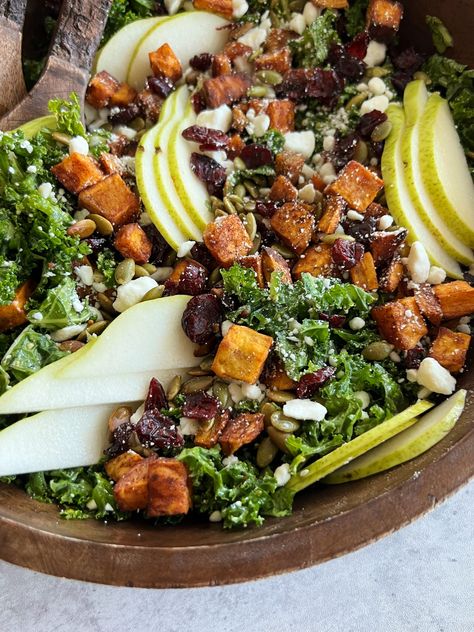 Something Nutritious, Salmon Sushi Bake, Spicy Salmon Sushi, Harvesting Kale, Salad With Strawberries, Sushi Bake, Sweet Potato Kale, Sliced Pears, Roasted Sweet Potato