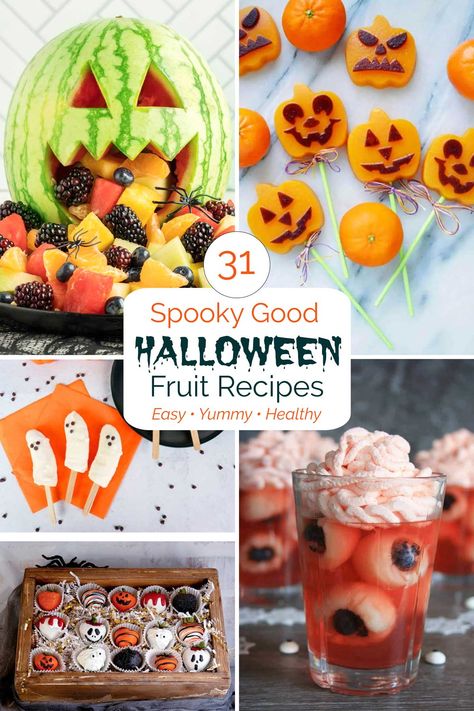 Halloween Treats Fruit, Fun Halloween Fruit Ideas, Halloween Healthy Snacks For Party, Halloween Fruit Appetizers, Halloween Food Ideas Fruit, Halloween Food Fruit, Healthy Halloween Snacks For Adults, Fruit For Halloween Party, Halloween Party Fruit Ideas