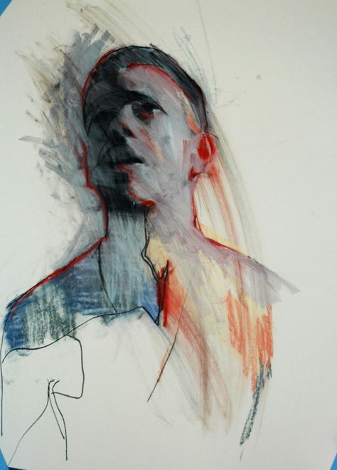 Mark Horst Conte Crayon, A Drawing, No 1, Crayon, Pastel, White