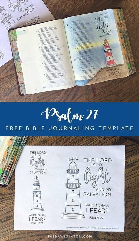 Free Bible journaling template for Psalm 27:1 - Easy! Just print and trace! Easy Bible Journaling, Bible Journal Template, Bible Paintings, Bible Journaling Printables, Bible Psalms, Bible Journaling For Beginners, Bible Journaling Supplies, Bible College, Bible Journaling Ideas Drawings