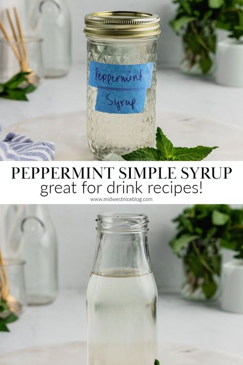 If you love all things peppermint, you’re going to love this peppermint syrup! It’s like a liquid candy cane that’s great for flavoring everything from iced coffee to a glass of sparkling water or lemonade. Homemade Peppermint Syrup For Coffee, Homemade Peppermint Syrup, Peppermint Simple Syrup Recipe, Peppermint Simple Syrup, Peppermint Syrup Recipe, Syrup For Coffee, Simple Syrup Recipe, Peppermint Syrup, Simple Syrup Recipes